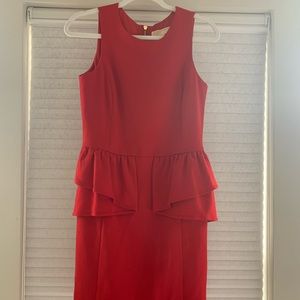 Michael Kors Sleeveless Red Peplum Dress